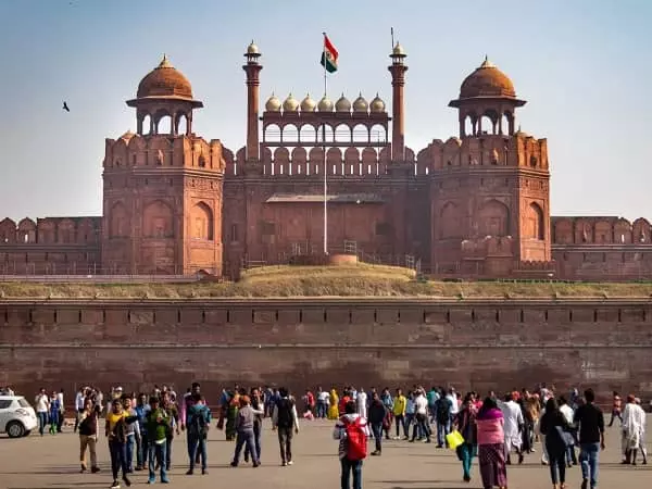red fort delhi india